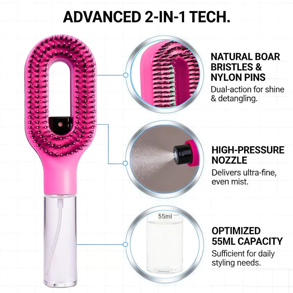 Water Spray Hair Comb with Anti-Static Handle