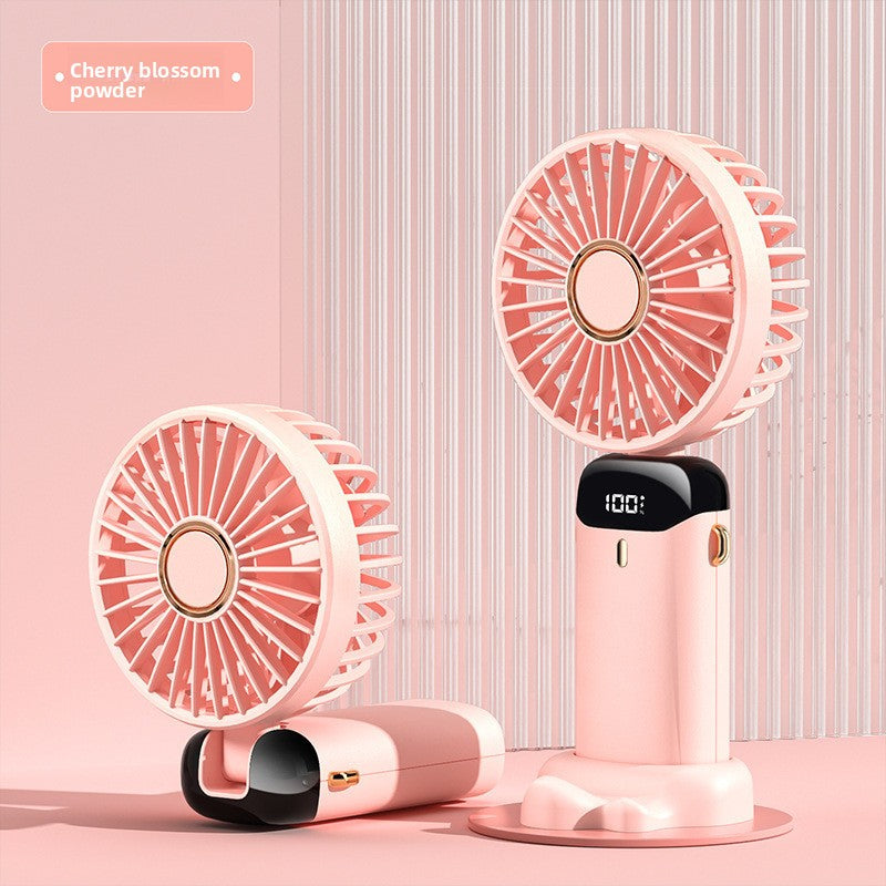 Portable USB Rechargeable Handheld Fan with Digital Display