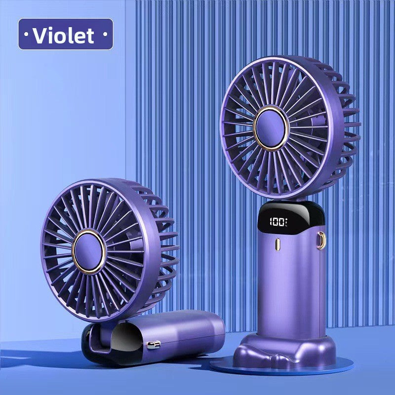 Portable USB Rechargeable Handheld Fan with Digital Display